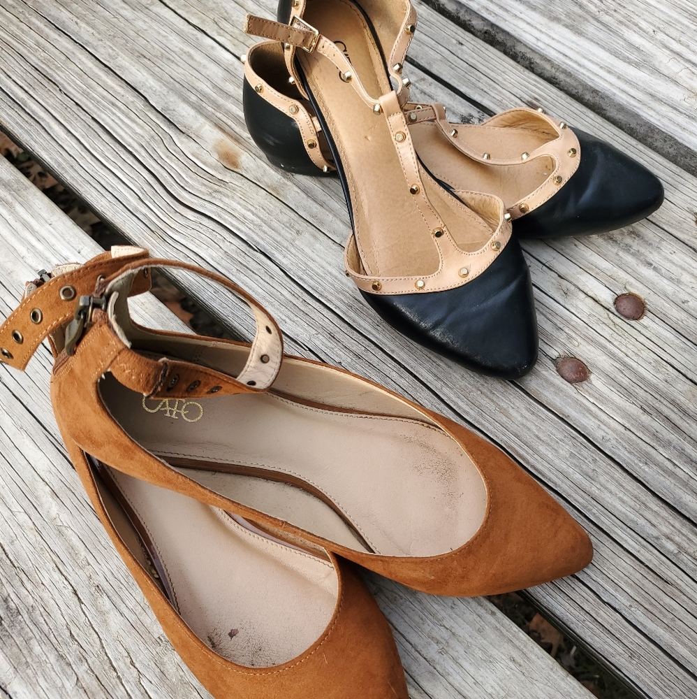 CATO Ankle strap flats!! (2 pair)